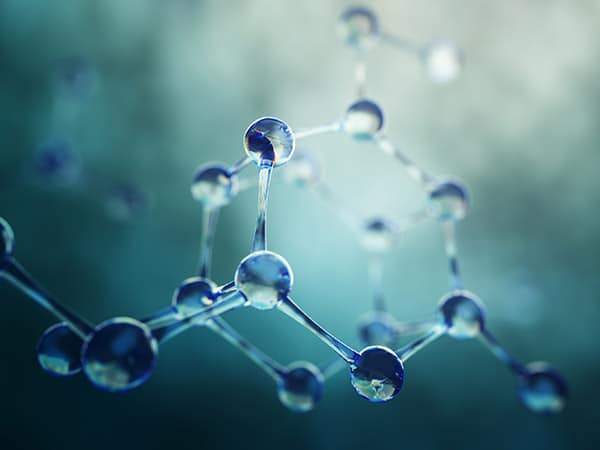 152874 3d illustration of molecule model. Science background wit