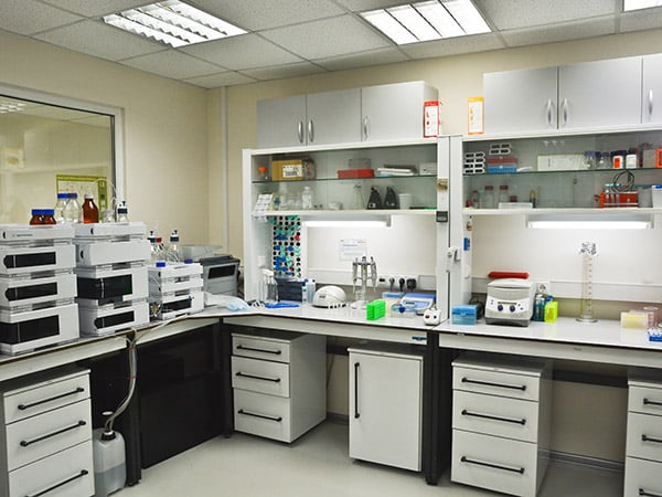 Interior of a modern chemical laboratory.