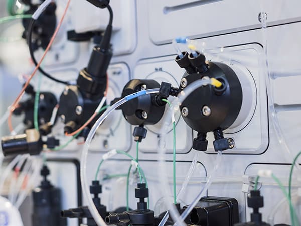 Research equipment, gas chromatograph. Scientific machine for studying the composition of a substance.