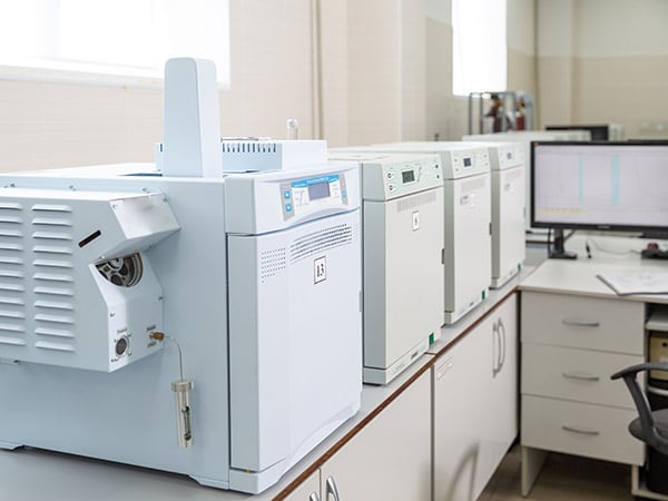 gas chromatograph in a chemical laboratory, good daylight,