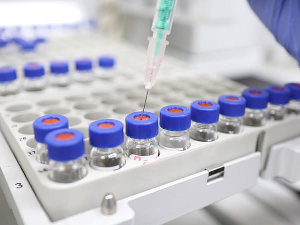 A syringe for injecting a sample into a tube set in gas chromato